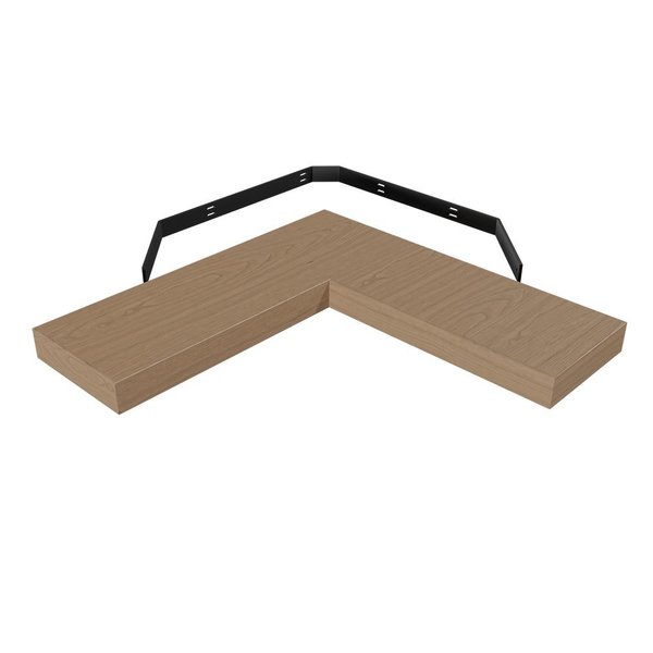 Designs Of Distinction 10" X 30" X 30" Furniture Grade Corner Floating Shelf - Cherry 01MFL103030CH1